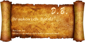 Draskovich Bató névjegykártya